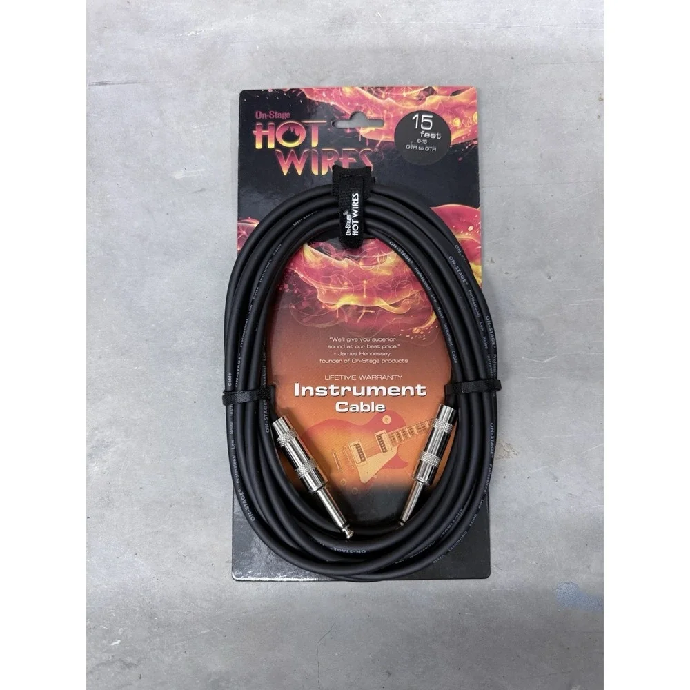 On-Stage Hot Wires HW IC-15 15ft Instrument Cable 1/4